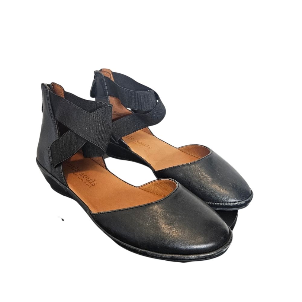 Gentle Souls Signature Noa Elastic Strap d'Orsay Sandal Women's Size 7.5 Black